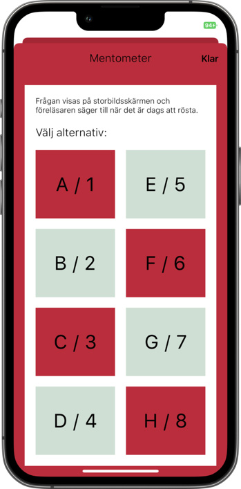KOMMEK-Mentometer-för-Föreläsare-26 mobil phone KOMMEK app display för föreläsare