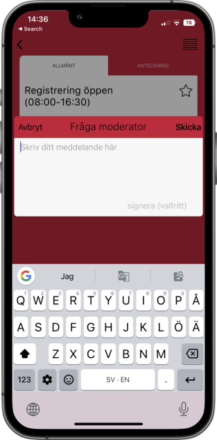mobil phone KOMMEK app display